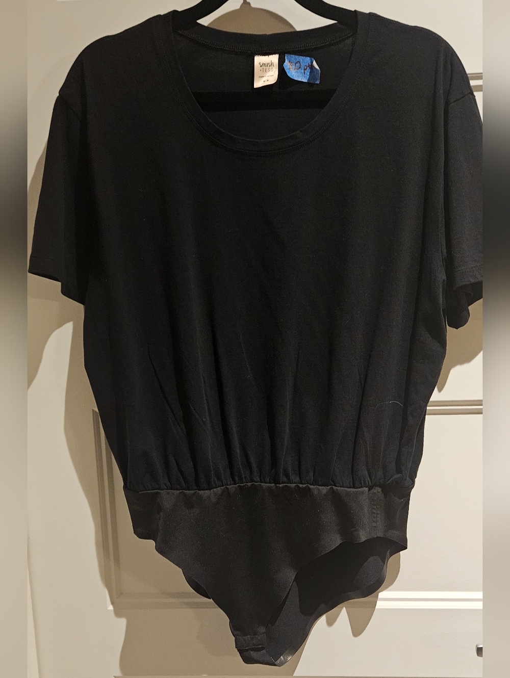 Women’s Black Bodysuit with Elastic Waist